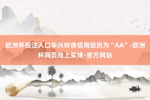 欧洲杯投注入口华兴转债信用级别为“AA”-欧洲杯网页线上买球-官方网站