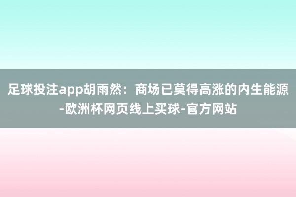 足球投注app胡雨然:商场已莫得高涨的内生能源-欧洲杯网页线上买球-官方网站
