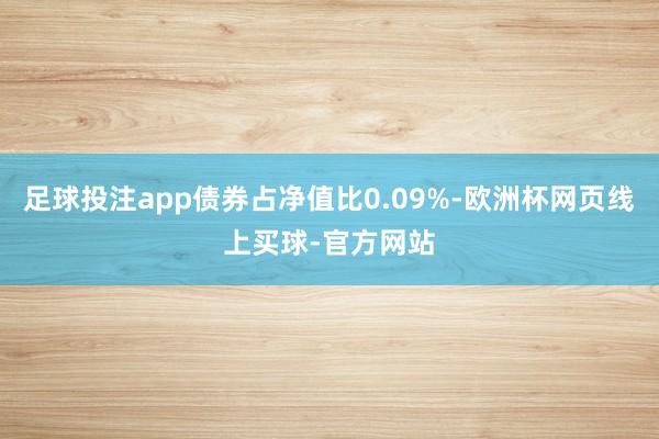 足球投注app债券占净值比0.09%-欧洲杯网页线上买球-官方网站