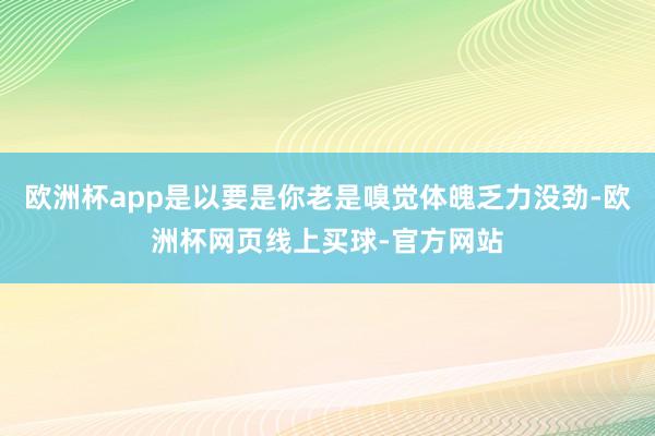 欧洲杯app是以要是你老是嗅觉体魄乏力没劲-欧洲杯网页线上买球-官方网站