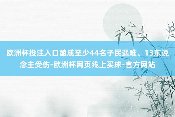 欧洲杯投注入口酿成至少44名子民遇难、13东说念主受伤-欧洲杯网页线上买球-官方网站