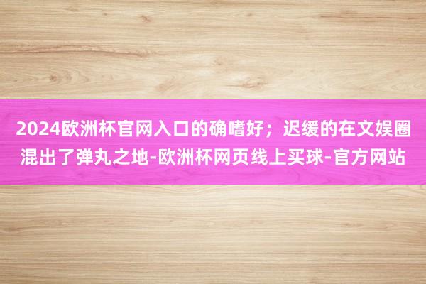 2024欧洲杯官网入口的确嗜好；迟缓的在文娱圈混出了弹丸之地-欧洲杯网页线上买球-官方网站