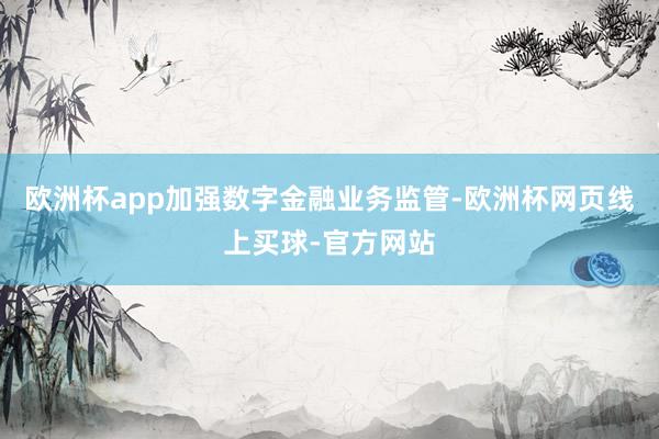 欧洲杯app加强数字金融业务监管-欧洲杯网页线上买球-官方网站