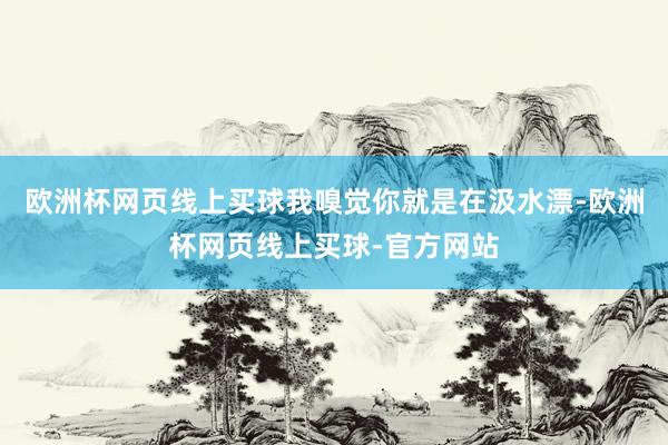 欧洲杯网页线上买球我嗅觉你就是在汲水漂-欧洲杯网页线上买球-官方网站