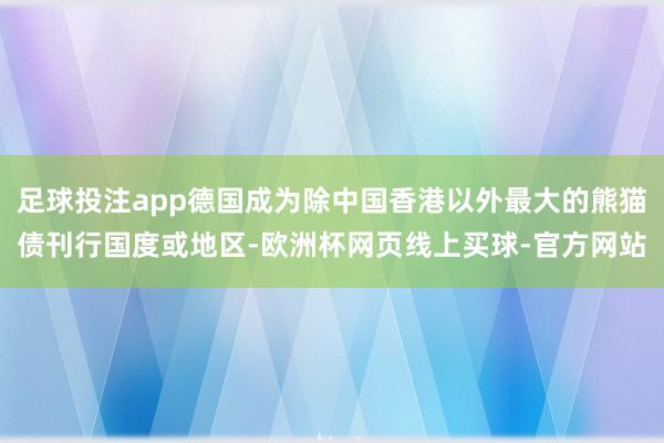 足球投注app德国成为除中国香港以外最大的熊猫债刊行国度或地区-欧洲杯网页线上买球-官方网站