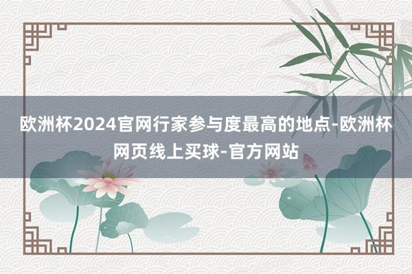 欧洲杯2024官网行家参与度最高的地点-欧洲杯网页线上买球-官方网站