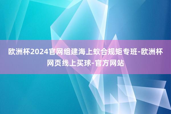 欧洲杯2024官网组建海上蚁合规矩专班-欧洲杯网页线上买球-官方网站