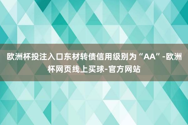 欧洲杯投注入口东材转债信用级别为“AA”-欧洲杯网页线上买球-官方网站