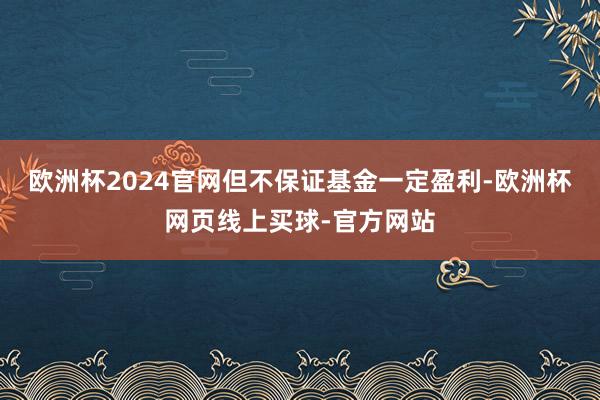 欧洲杯2024官网但不保证基金一定盈利-欧洲杯网页线上买球-官方网站