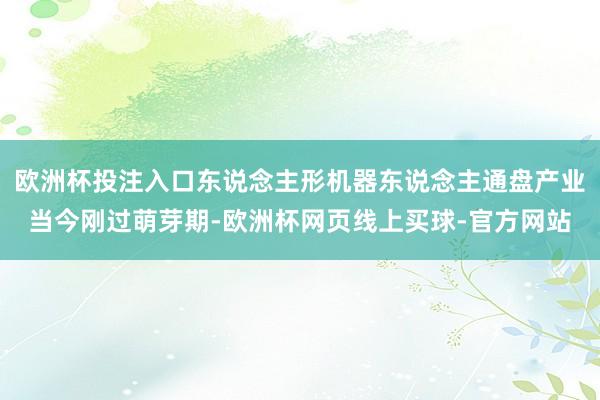 欧洲杯投注入口东说念主形机器东说念主通盘产业当今刚过萌芽期-欧洲杯网页线上买球-官方网站