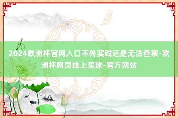 2024欧洲杯官网入口不外实践还是无法查察-欧洲杯网页线上买球-官方网站