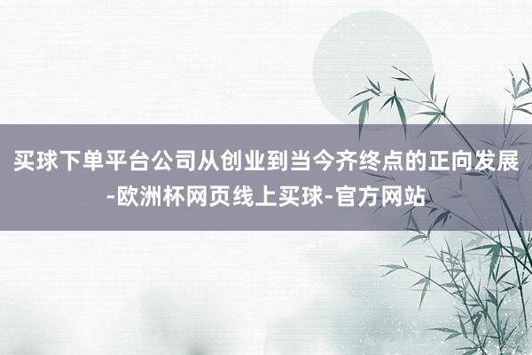买球下单平台公司从创业到当今齐终点的正向发展-欧洲杯网页线上买球-官方网站
