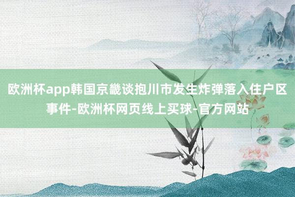 欧洲杯app韩国京畿谈抱川市发生炸弹落入住户区事件-欧洲杯网页线上买球-官方网站