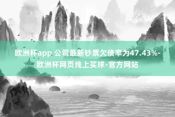 欧洲杯app 　　公司最新钞票欠债率为47.43%-欧洲杯网页线上买球-官方网站