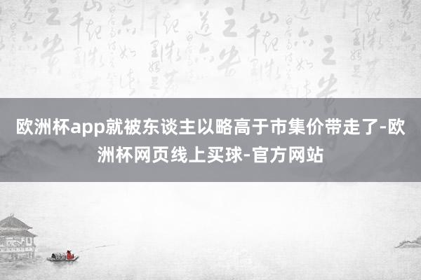 欧洲杯app就被东谈主以略高于市集价带走了-欧洲杯网页线上买球-官方网站