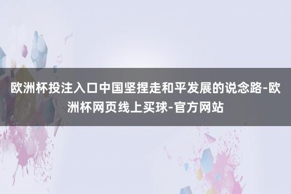 欧洲杯投注入口中国坚捏走和平发展的说念路-欧洲杯网页线上买球-官方网站