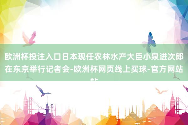 欧洲杯投注入口日本现任农林水产大臣小泉进次郎在东京举行记者会-欧洲杯网页线上买球-官方网站