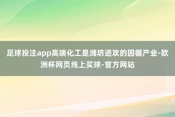 足球投注app高端化工是潍坊进攻的因循产业-欧洲杯网页线上买球-官方网站