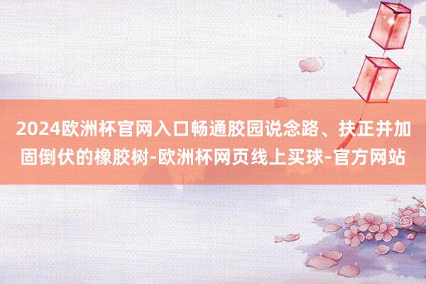 2024欧洲杯官网入口畅通胶园说念路、扶正并加固倒伏的橡胶树-欧洲杯网页线上买球-官方网站