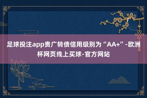 足球投注app贵广转债信用级别为“AA+”-欧洲杯网页线上买球-官方网站
