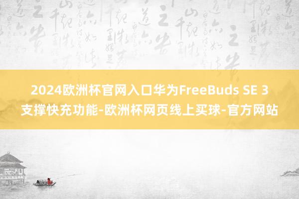 2024欧洲杯官网入口华为FreeBuds SE 3支撑快充功能-欧洲杯网页线上买球-官方网站