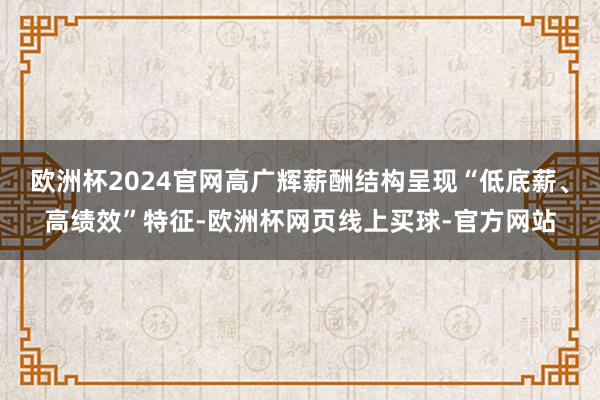 欧洲杯2024官网高广辉薪酬结构呈现“低底薪、高绩效”特征-欧洲杯网页线上买球-官方网站