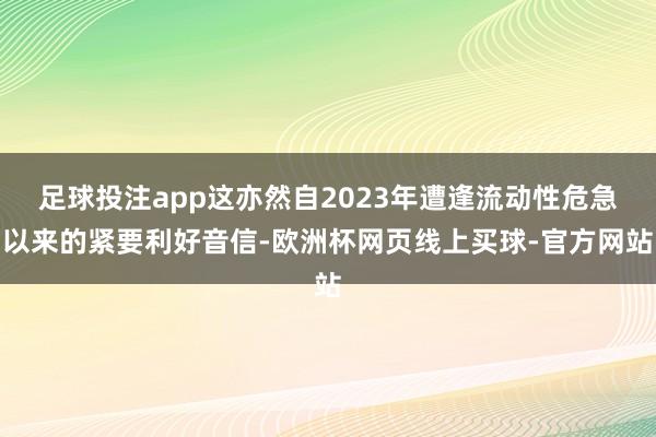 足球投注app这亦然自2023年遭逢流动性危急以来的紧要利好音信-欧洲杯网页线上买球-官方网站