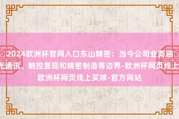 2024欧洲杯官网入口东山精密:当今公司业务涵盖电子电路、光通讯、触控显现和精密制造等边界-欧洲杯网页线上买球-官方网站
