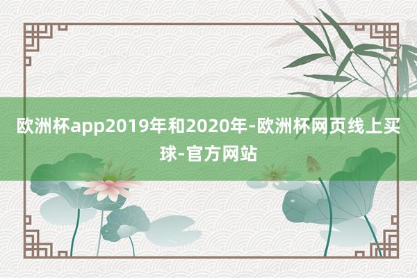 欧洲杯app2019年和2020年-欧洲杯网页线上买球-官方网站