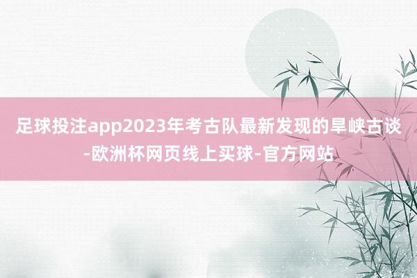 足球投注app2023年考古队最新发现的旱峡古谈-欧洲杯网页线上买球-官方网站