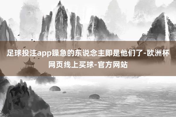 足球投注app躁急的东说念主即是他们了-欧洲杯网页线上买球-官方网站