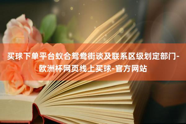 买球下单平台蚁合鸳鸯街谈及联系区级划定部门-欧洲杯网页线上买球-官方网站